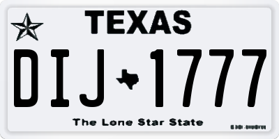 TX license plate DIJ1777