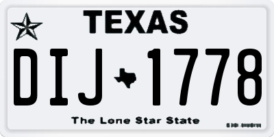 TX license plate DIJ1778