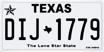 TX license plate DIJ1779