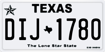 TX license plate DIJ1780