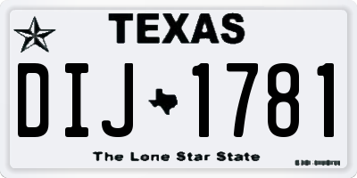 TX license plate DIJ1781