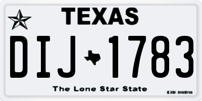TX license plate DIJ1783