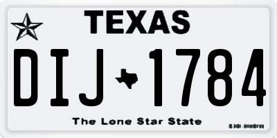 TX license plate DIJ1784