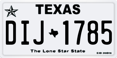 TX license plate DIJ1785