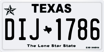 TX license plate DIJ1786