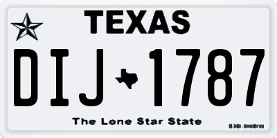 TX license plate DIJ1787