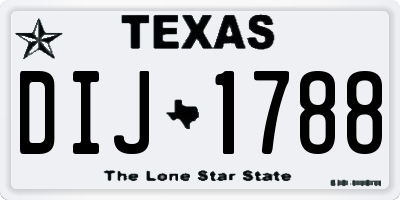 TX license plate DIJ1788