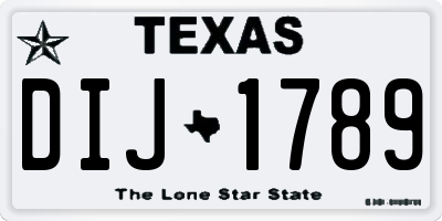 TX license plate DIJ1789