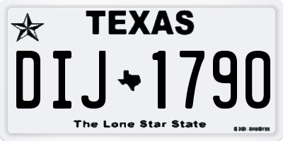 TX license plate DIJ1790