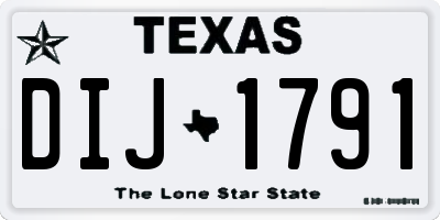 TX license plate DIJ1791