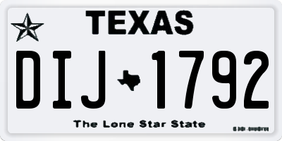 TX license plate DIJ1792