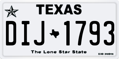 TX license plate DIJ1793