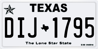 TX license plate DIJ1795