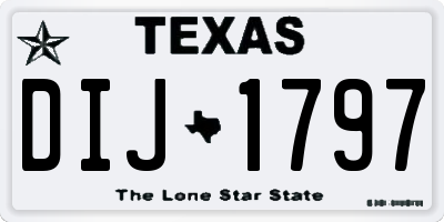 TX license plate DIJ1797