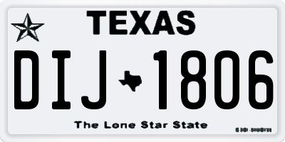TX license plate DIJ1806