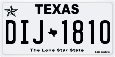 TX license plate DIJ1810