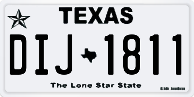 TX license plate DIJ1811