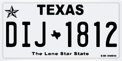 TX license plate DIJ1812