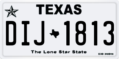 TX license plate DIJ1813