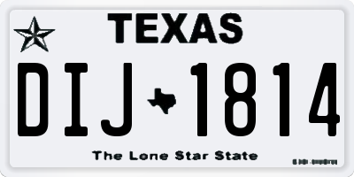 TX license plate DIJ1814