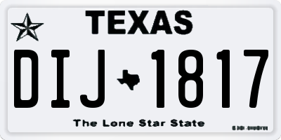 TX license plate DIJ1817