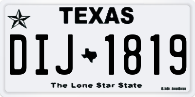 TX license plate DIJ1819