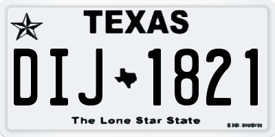 TX license plate DIJ1821