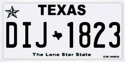 TX license plate DIJ1823
