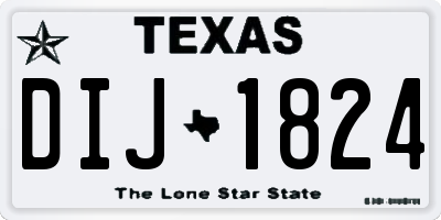TX license plate DIJ1824