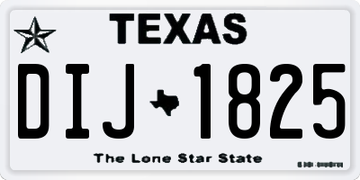 TX license plate DIJ1825