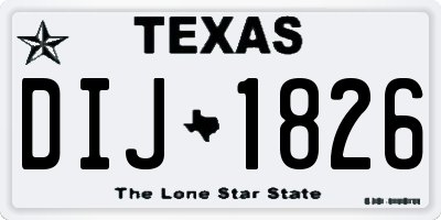 TX license plate DIJ1826