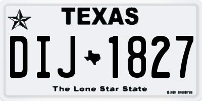 TX license plate DIJ1827