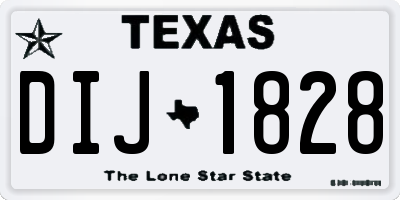 TX license plate DIJ1828