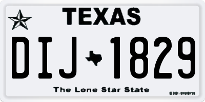 TX license plate DIJ1829
