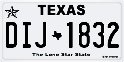 TX license plate DIJ1832