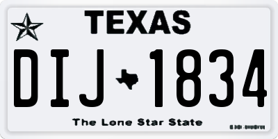 TX license plate DIJ1834