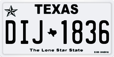 TX license plate DIJ1836