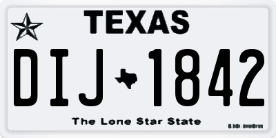TX license plate DIJ1842