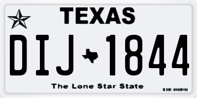 TX license plate DIJ1844