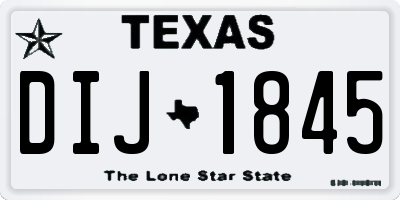 TX license plate DIJ1845