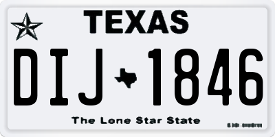 TX license plate DIJ1846