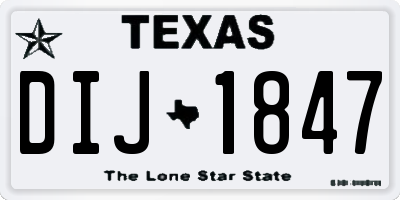 TX license plate DIJ1847