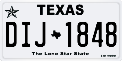 TX license plate DIJ1848