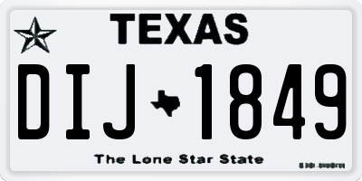 TX license plate DIJ1849