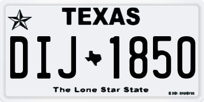 TX license plate DIJ1850