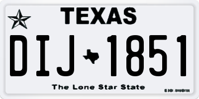 TX license plate DIJ1851
