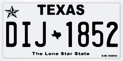 TX license plate DIJ1852