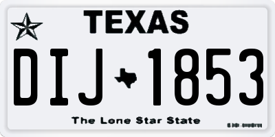 TX license plate DIJ1853