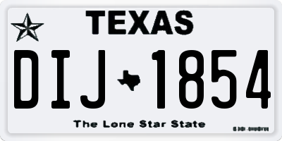 TX license plate DIJ1854