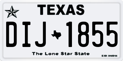 TX license plate DIJ1855